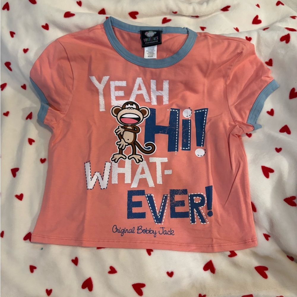 Bobby jack baby tee - size M BRAND NEW “yeah hi whatever” y2k baby tee
